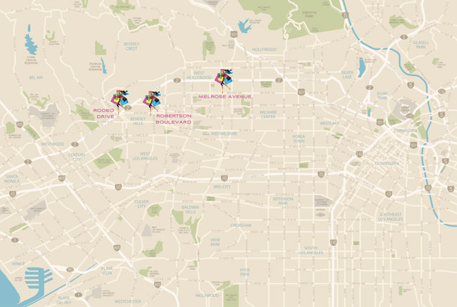 Los Angeles Map - Shopping Districts